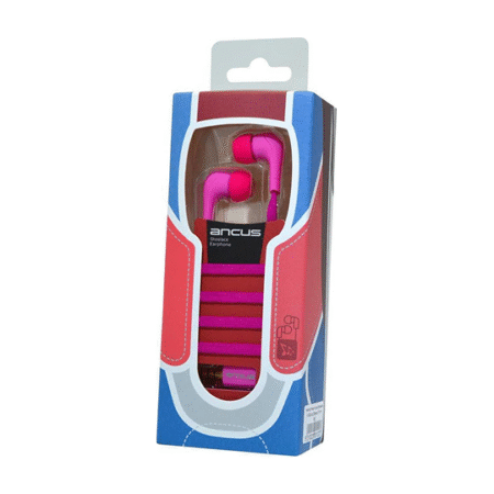 Ancus Shoelace In-ear Handsfree με Βύσμα 3.5mm Ροζ