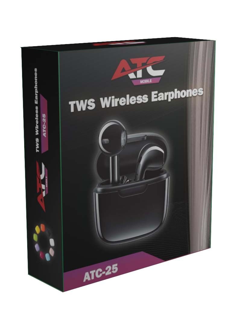 ATC-25 TWS Wireless Earphone Black - Image 2
