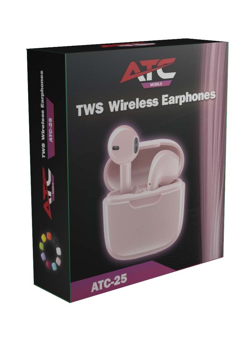 ATC-25 TWS Wireless Earphone Pink - Image 2