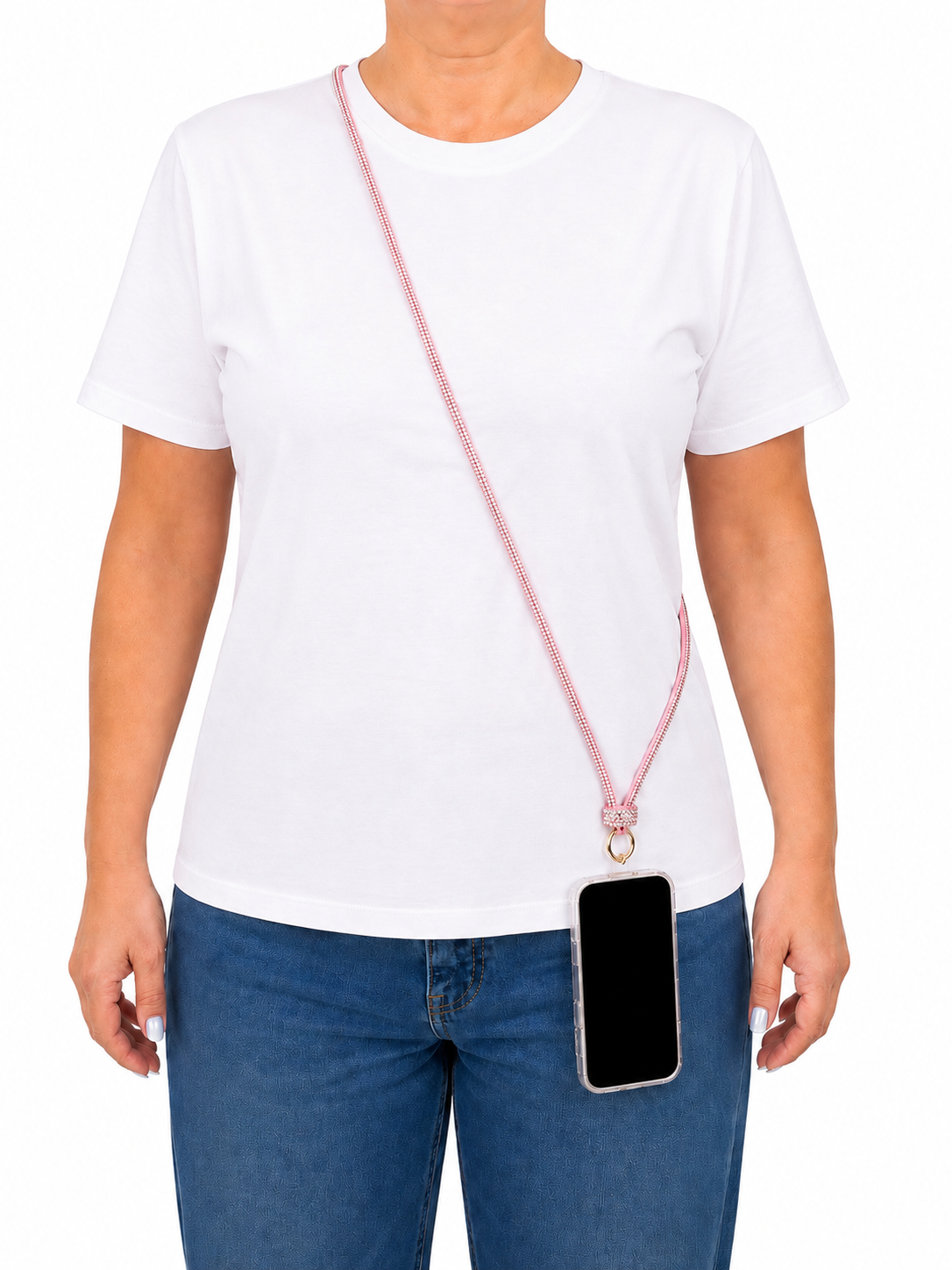 Strap mobile Λουράκι Λαιμού για Κινητά ροζ LW4034PINK - Image 4