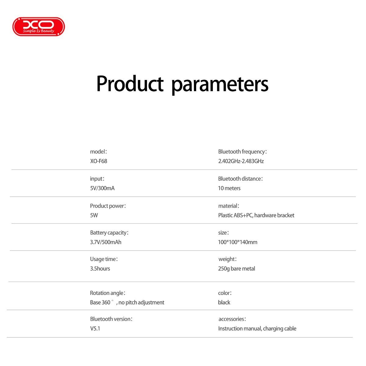 XO F68 Βάση Κινητού με Ηχείο Bluetooth & Επαγωγικό - Image 3