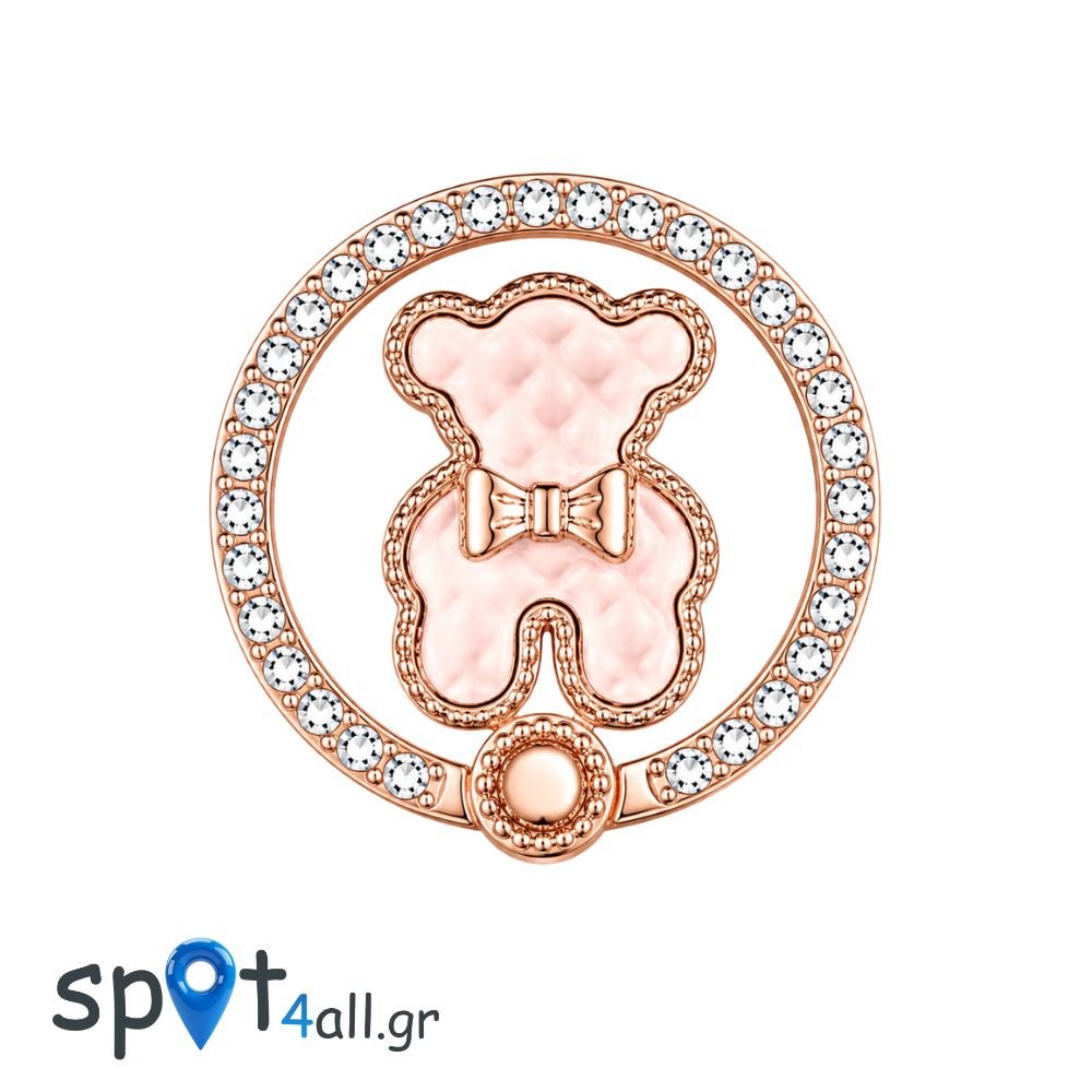 Mobile Ring Bear Strass Pink