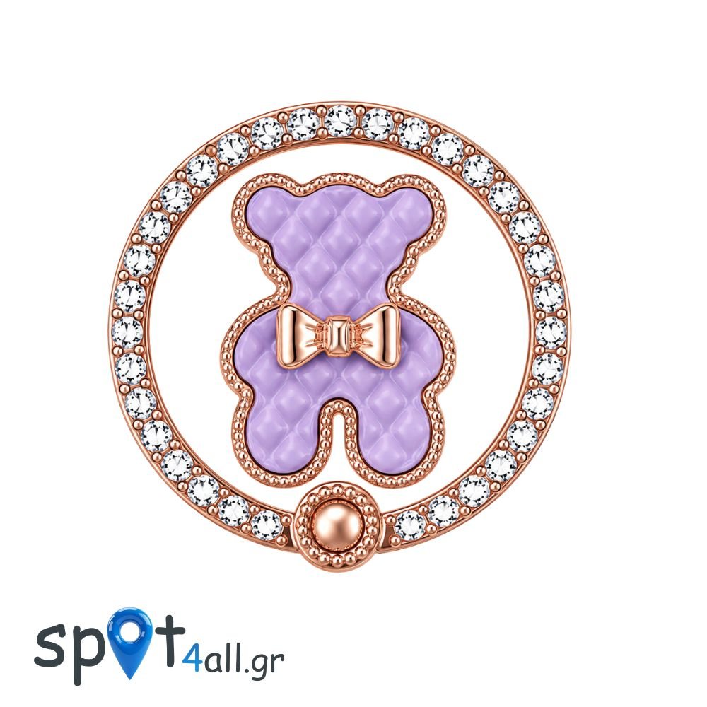 Mobile Ring Bear Strass Purple