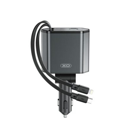 XO CC62 Smart Μεταλλικός 4 σε 1 Retractable Φορτιστής Αυτοκινήτου