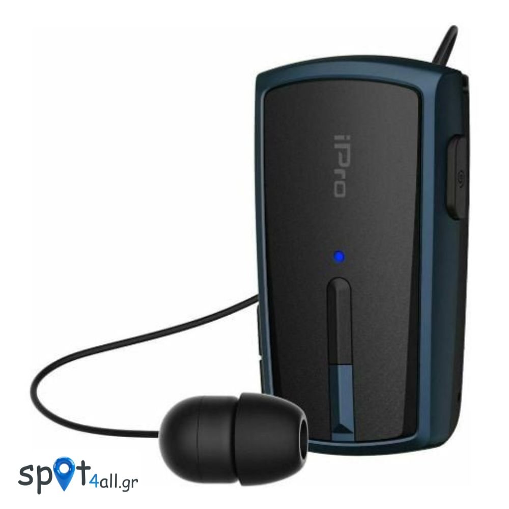 Ακουστικό Bluetooth iPro RH120 Retractable Μαύρο-Μπλε
