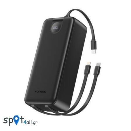 Φορτιστής Ανάγκης Foneng PX108 22.5W 30000mAh με 3 Ενσωματωμένα Καλώδια Μαύρο
