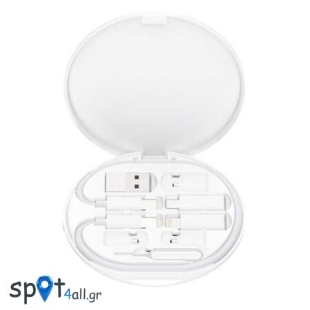 CX031 Adapter Family Box + Μαγνητικός ασύρματος φορτιστής 15W Λευκό