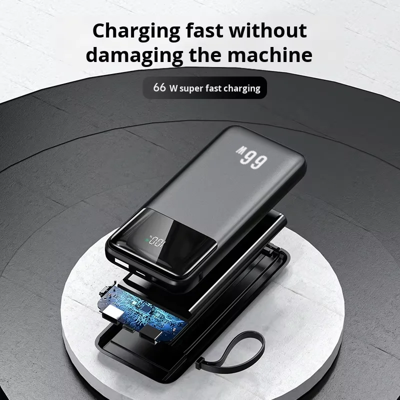 DX354 Power Bank 10000mAh 66W με 4 Ενσωματωμένα Καλώδια - Image 3