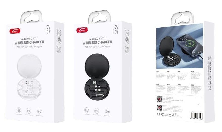 CX031 Adapter Family Box + Μαγνητικός ασύρματος φορτιστής 15W Λευκό - Image 2
