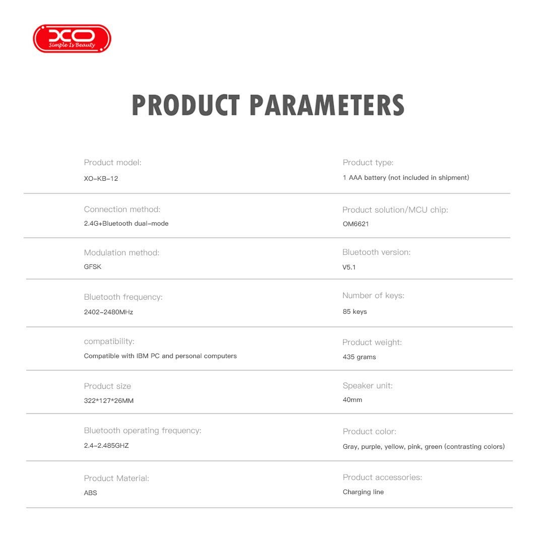 KB-12 Ασύρματο Πληκτρολόγιο Bluetooth Tri-Colour Ροζ - Image 3