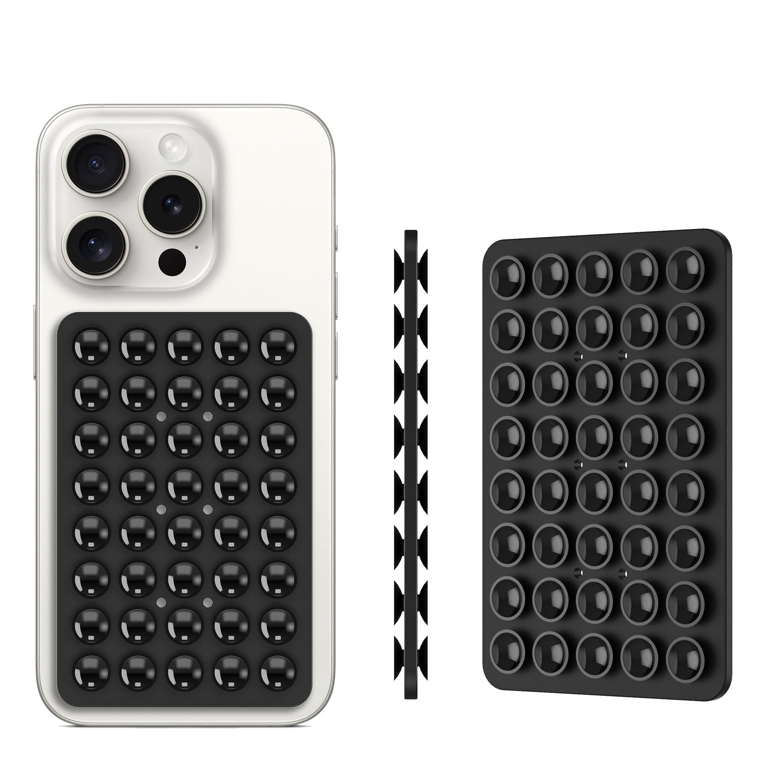 Βεντουζάκια Σιλικόνης Διπλής Όψης για Κινητό (Μαύρο Ορθογώνιο 5 × 7 cm ) WE5207 - Image 5