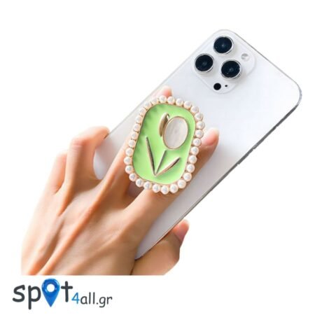 Mobile Pop Socket με Πέρλες Light Green