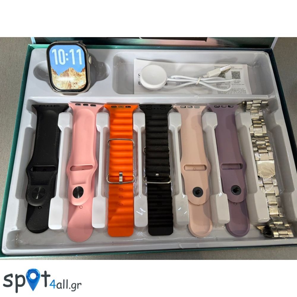 S3000 SILVER smartwatch Σετ Smartwatch με 7 λουράκια - Image 3