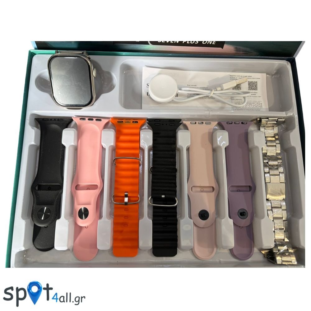 S3000 SILVER smartwatch Σετ Smartwatch με 7 λουράκια - Image 2