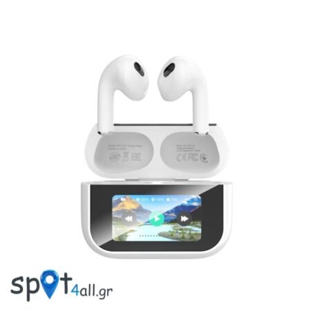 X47 Smart TWS Ακουστικά 4ης Γενιάς με Οθόνη (Λευκά)