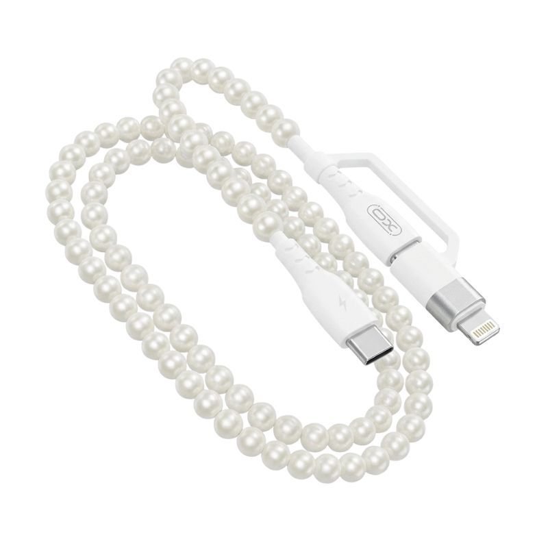 NB-Q310 Καλώδιο Φόρτισης & Μεταφοράς Δεδομένων με Πέρλες Type-C σε Type-C (60W) & Lighting (27W) 1m - Image 5