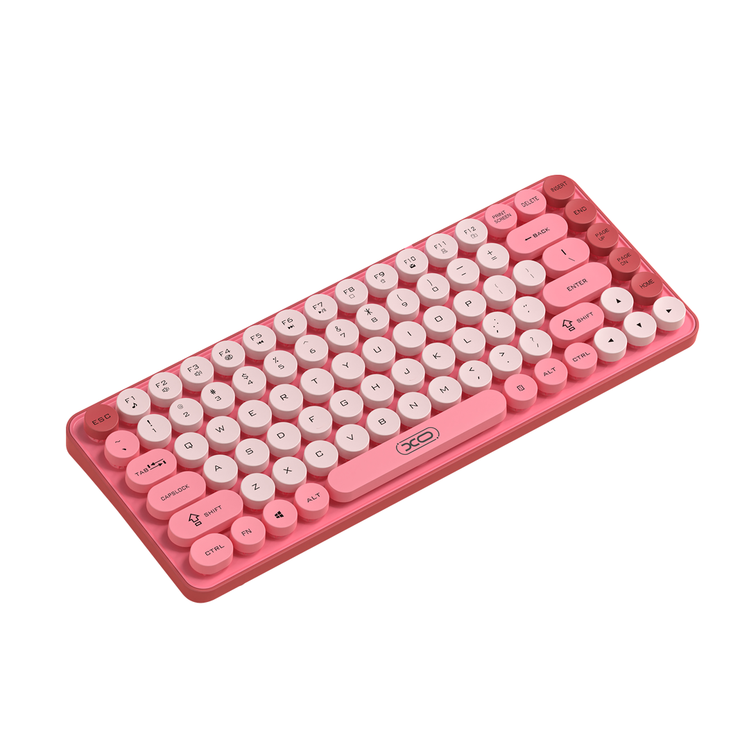 KB-12 Ασύρματο Πληκτρολόγιο Bluetooth Tri-Colour Ροζ - Image 6