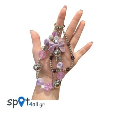 Strap Καρπού Κινητού με Χάντρες Μωβ