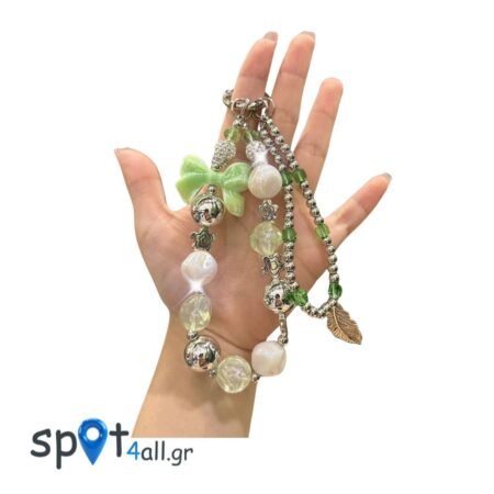 Strap Καρπού Κινητού με Χάντρες Πράσσινο