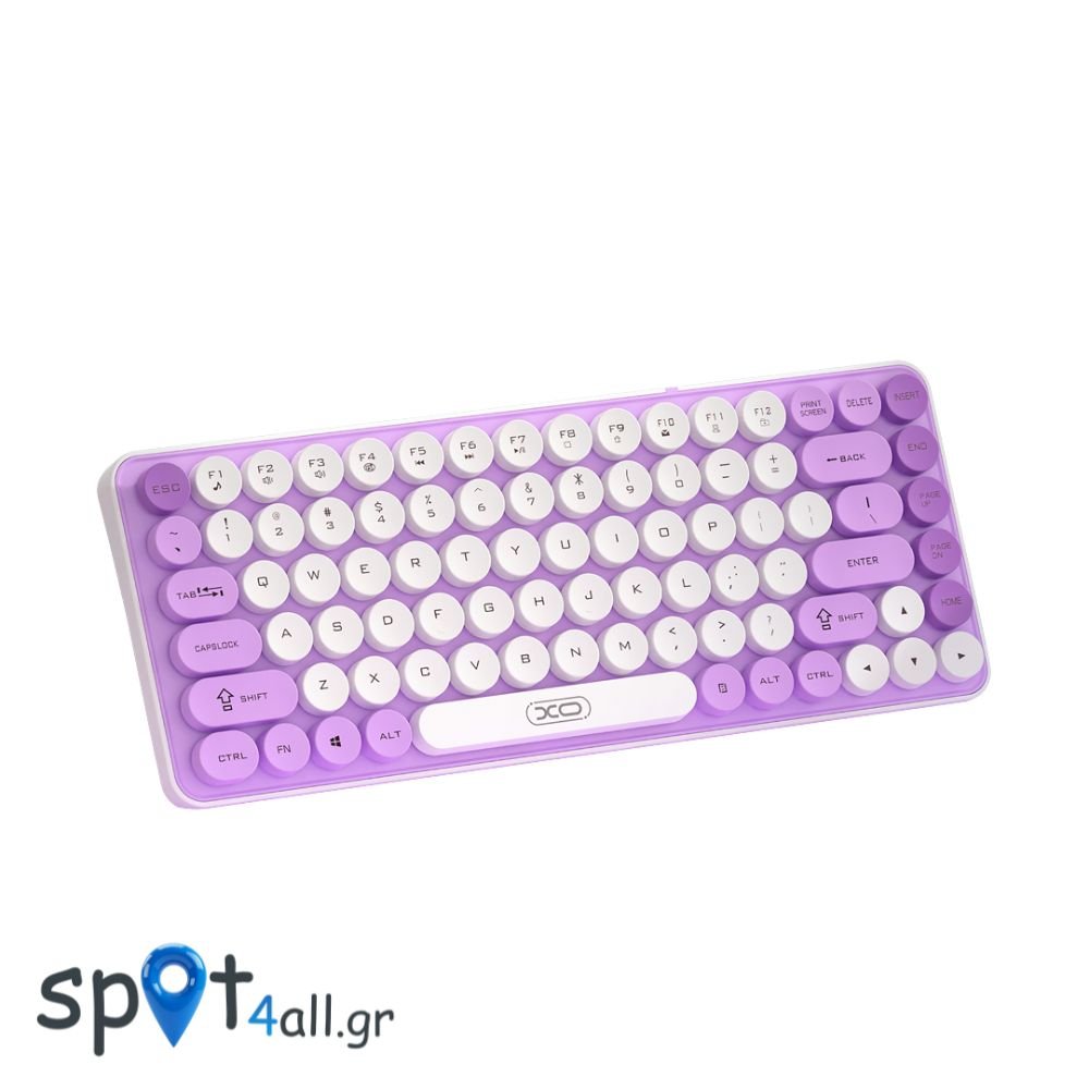 KB-12 Ασύρματο Πληκτρολόγιο Bluetooth Tri-Colour Μωβ