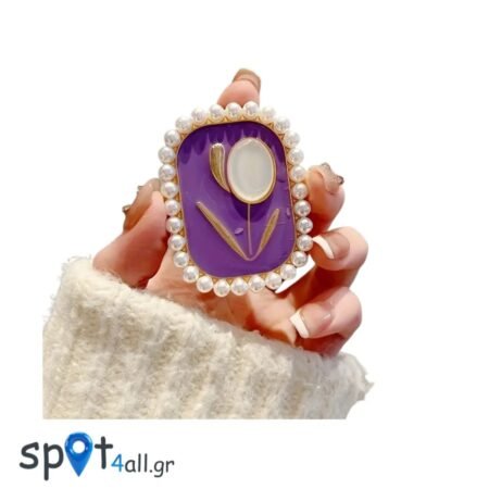 Mobile Pop Socket με Πέρλες Purple