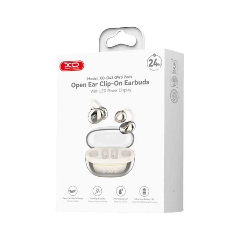 G43 Ακουστικά Bluetooth με Διαφανή Επιμεταλλωμένο Σχεδιασμό OWS Χρυσά - Image 3