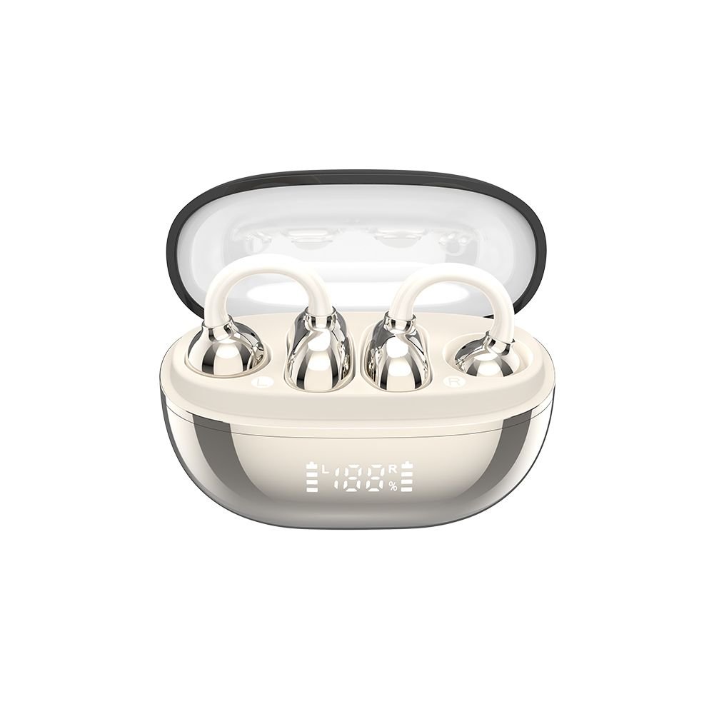 G43 Ακουστικά Bluetooth με Διαφανή Επιμεταλλωμένο Σχεδιασμό OWS Χρυσά - Image 5