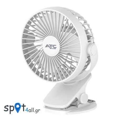ATC DF-01 Μίνι Επαναφορτιζόμενος Ανεμιστήρας Γραφείου 5" με Κλιπ Λευκό