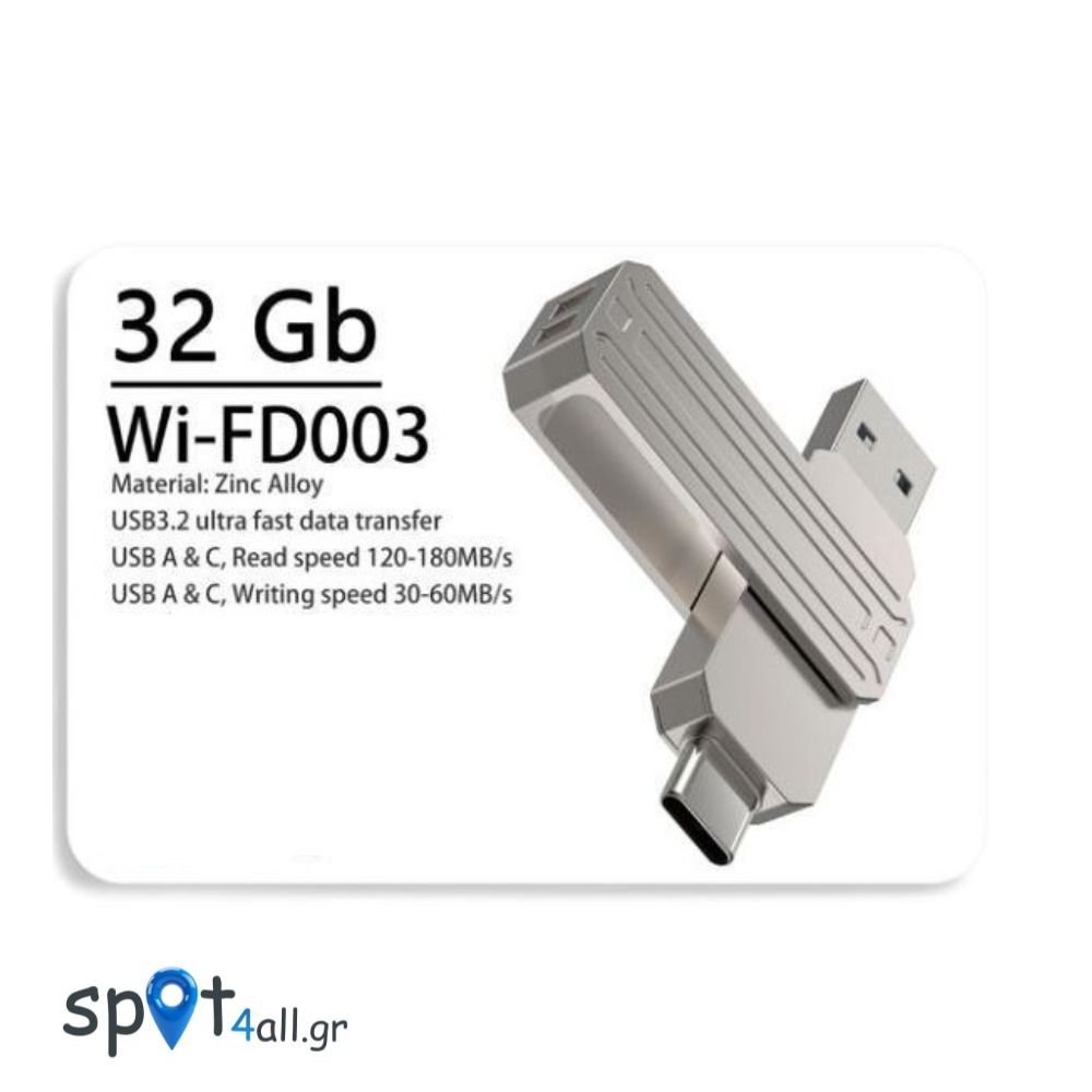 WiWU Wi-FD003 USB Flash Drive 32GB 3in1 (USB / Type-C / Micro USB) Μεταλλικό