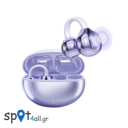 Q72 Bluetooth Sports Earphones με Θήκη Φόρτισης & Noise Reduction Μωβ