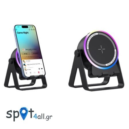 ZF18 Ασύρματο Ηχείο & Βάση Κινητού με RGB Φωτισμό