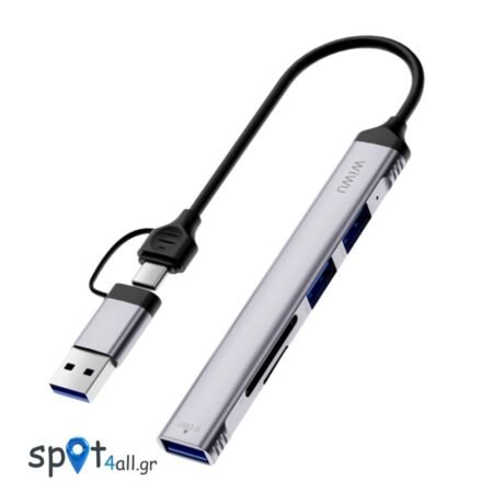 WiWU Wi-HB003 5in1 USB Hub Type-C & USB 3.0 με SD / Micro SD