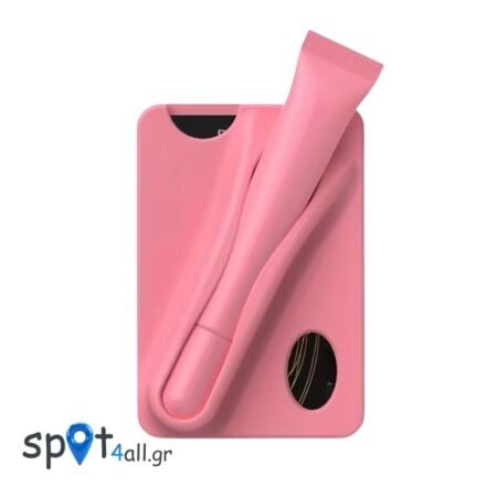 Αυτοκόλλητη Θήκη Κραγιόν & Κάρτας για Κινητό – Silicone Lip Holder 2in1 ( PINK)