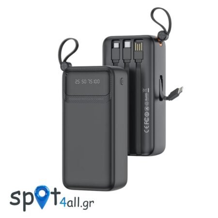 XO PR280 Powerbank με Καλώδια USB-A Type-C Micro & Lightning 30.000 mAh