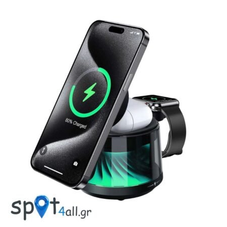 Y01 Σταθμός Ασύρματης Φόρτισης 15W & Bluetooth Ηχείο με RGB Φωτισμό Υ01