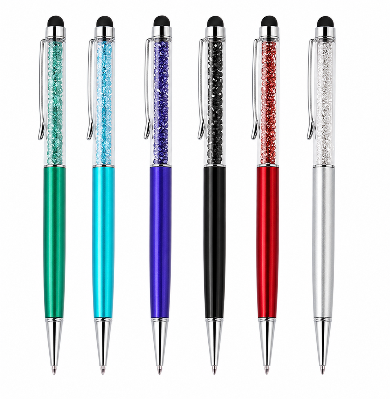 Στυλό Αφής (Stylus Pen) με Κρύσταλλα για Κινητά & Tablet Ασημί - Image 2