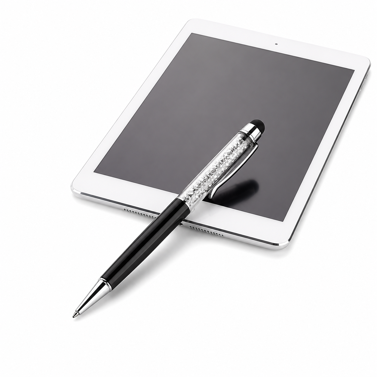 Στυλό Αφής (Stylus Pen) με Κρύσταλλα για Κινητά & Tablet Ασημί - Image 3