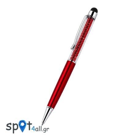 Στυλό Αφής (Stylus Pen) με Κρύσταλλα για Κινητά & Tablet Κόκκινο