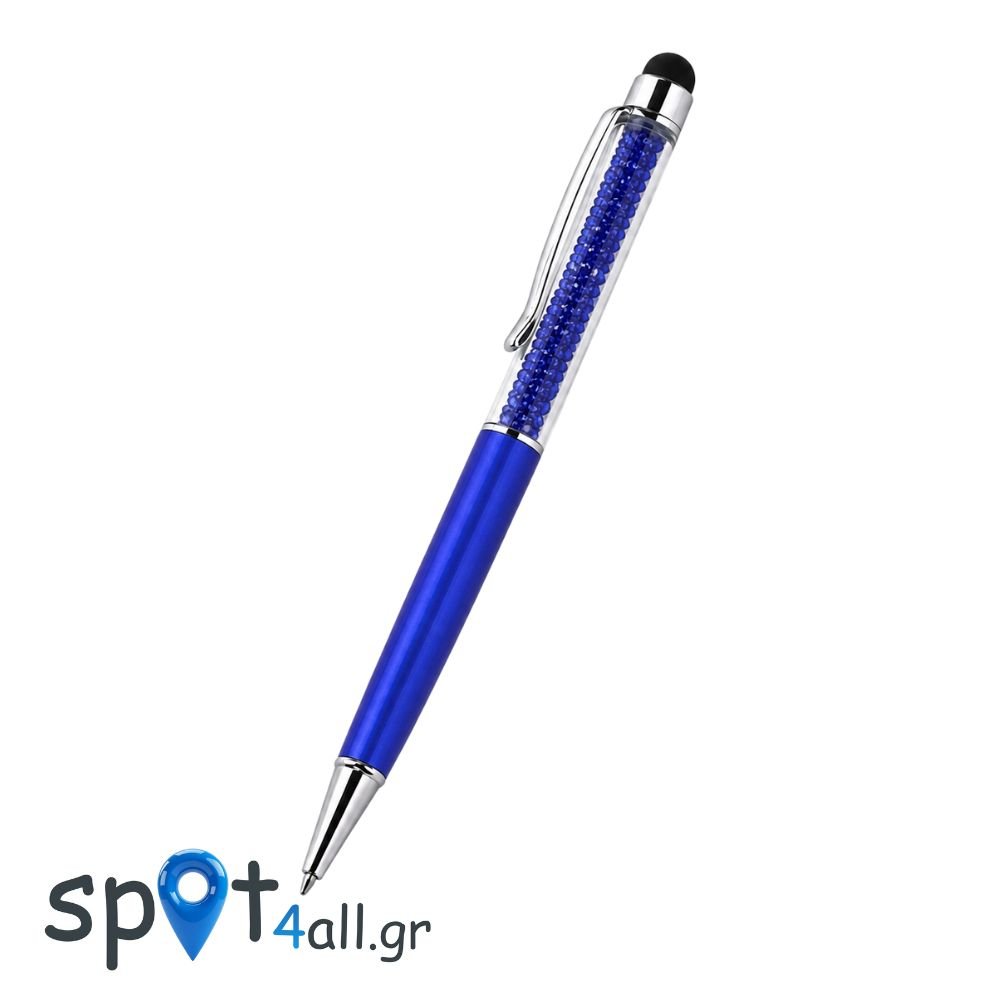 Στιλό Αφής (Stylus Pen) με Κρύσταλλα για Κινητά Tablet Μπλέ