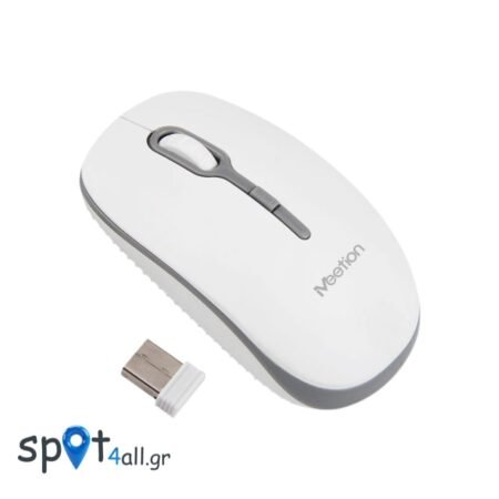 Meetion MT-R547 2.4G Ασύρματο Ποντίκι / Άσπρο + Γκρι