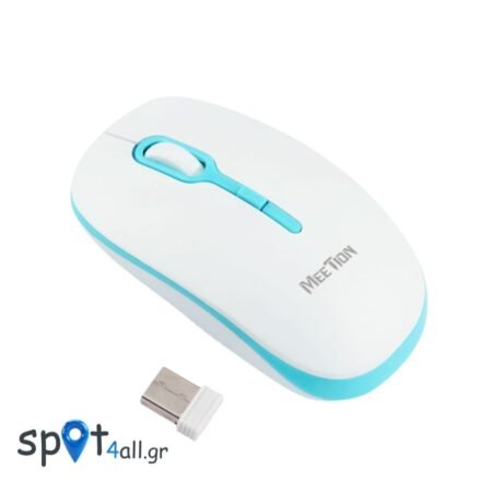 Meetion MT-R547 Ασύρματο Ποντίκι 2.4G Άσπρο & Μπλέ