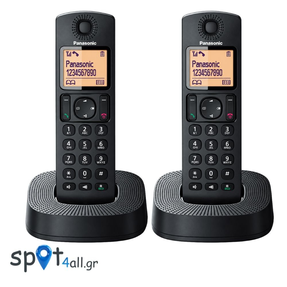 Panasonic KX-TGC312B Ασύρματο Τηλέφωνο Duo με 2 Ακουστικά Μαύρο