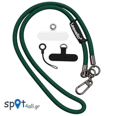 Strap Λαιμού 60cm για Κινητό με Μεταλλικό Γάντζο Πράσινο