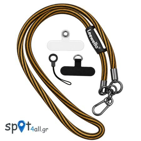 Strap Λαιμού 60cm για Κινητό με Μεταλλικό Γάντζο Καφέ Μαύρο