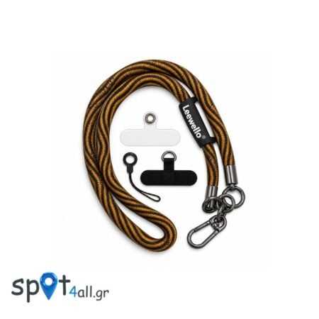 Strap Λαιμού 42.5cm για Κινητό με Μεταλλικό Γάντζο Καφέ - Μαύρο