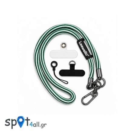 Strap Λαιμού 42.5cm για Κινητό με Μεταλλικό Γάντζο Πράσινο - Λευκό