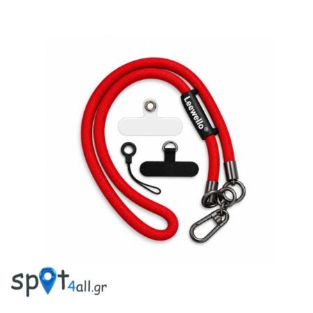Strap Λαιμού 42.5cm για Κινητό με Μεταλλικό Γάντζο Κόκκινο